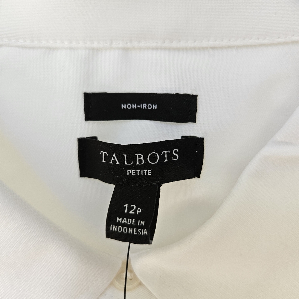 Talbots Women's White Button-Down Shirt - Classic Collar - Picture 2 of 7